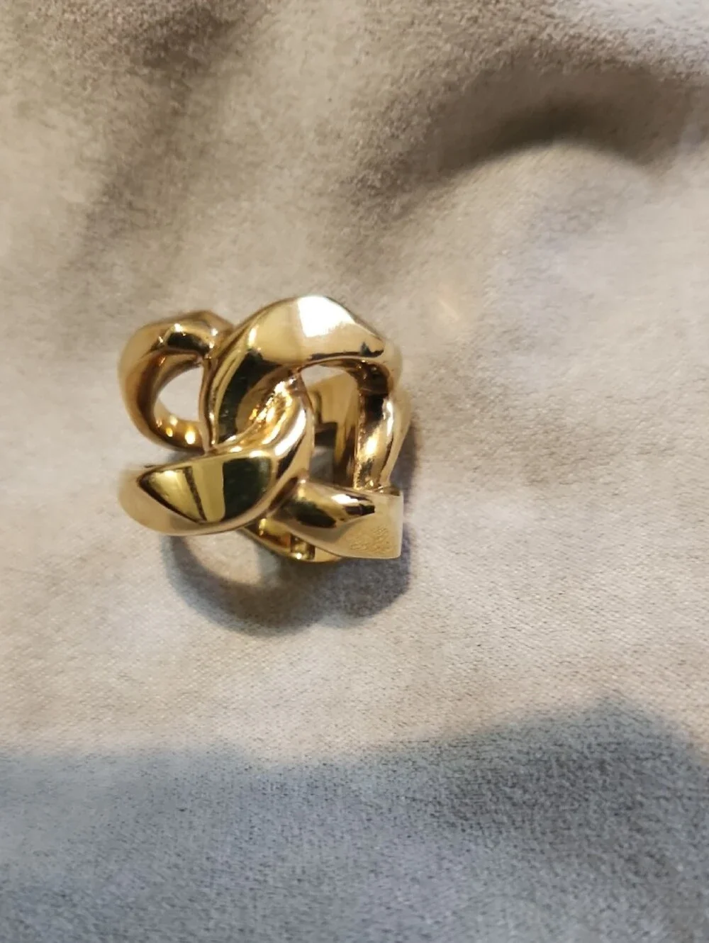 Michael Kors Polished Gold Wave Logo Ring